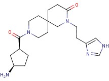 9-{[rel-(1S,3R)-3-aminocyclopentyl]carbonyl}-2-[2-(1H-imidazol-4-yl)ethyl]-2,9-diazaspiro[5.5]undecan-3-one dihydrochloride