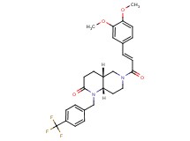 (4aR*,8aS*)-6-[(2E)-3-(3,4-dimethoxyphenyl)-2-propenoyl]-1-[4-(trifluoromethyl)benzyl]octahydro-1,6-naphthyridin-2(1H)-one