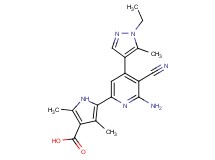 5-[6-amino-5-cyano-4-(1-ethyl-5-methyl-1H-pyrazol-4-yl)pyridin-2-yl]-2,4-dimethyl-1H-pyrrole-3-carboxylic acid