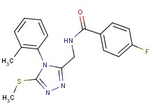 4-fluoro-N-{[4-(2-methylphenyl)-5-(methylthio)-4H-1,2,4-triazol-3-yl]methyl}benzamide