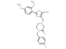 4-{[2-(2,4-dimethoxyphenyl)-5-methyl-1,3-oxazol-4-yl]methyl}-1-(4-fluorobenzyl)-2-piperazinone