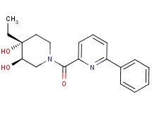 (3R*,4R*)-4-ethyl-1-[(6-phenylpyridin-2-yl)carbonyl]piperidine-3,4-diol