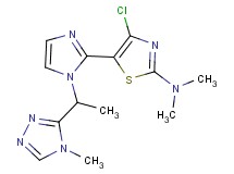 4-chloro-N,N-dimethyl-5-{1-[1-(4-methyl-4H-1,2,4-triazol-3-yl)ethyl]-1H-imidazol-2-yl}-1,3-thiazol-2-amine