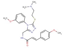 (2E)-N-{[5-{[2-(dimethylamino)ethyl]thio}-4-(3-methoxyphenyl)-4H-1,2,4-triazol-3-yl]methyl}-3-(4-methoxyphenyl)acrylamide