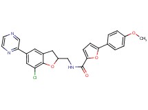 N-{[7-chloro-5-(2-pyrazinyl)-2,3-dihydro-1-benzofuran-2-yl]methyl}-5-(4-methoxyphenyl)-2-furamide