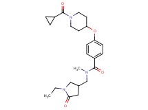4-{[1-(cyclopropylcarbonyl)-4-piperidinyl]oxy}-N-[(1-ethyl-5-oxo-3-pyrrolidinyl)methyl]-N-methylbenzamide