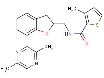 N-{[7-(3,6-dimethyl-2-pyrazinyl)-2,3-dihydro-1-benzofuran-2-yl]methyl}-3-methyl-2-thiophenecarboxamide