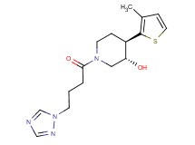 (3S*,4R*)-4-(3-methyl-2-thienyl)-1-[4-(1H-1,2,4-triazol-1-yl)butanoyl]piperidin-3-ol