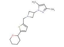 3,5-dimethyl-1-(1-{[5-(tetrahydro-2H-pyran-2-yl)-2-thienyl]methyl}azetidin-3-yl)-1H-pyrazole
