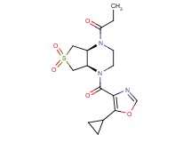 (4aS*,7aR*)-1-[(5-cyclopropyl-1,3-oxazol-4-yl)carbonyl]-4-propionyloctahydrothieno[3,4-b]pyrazine 6,6-dioxide