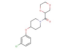 4-(3-chlorophenoxy)-1-(1,4-dioxan-2-ylcarbonyl)piperidine