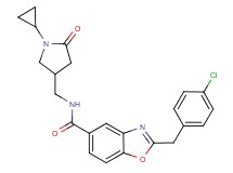 2-(4-chlorobenzyl)-N-[(1-cyclopropyl-5-oxo-3-pyrrolidinyl)methyl]-1,3-benzoxazole-5-carboxamide