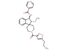 N-{(2R*,3R*)-2-methoxy-1'-[(5-propyl-3-isoxazolyl)carbonyl]-2,3-dihydrospiro[indene-1,4'-piperidin]-3-yl}isonicotinamide