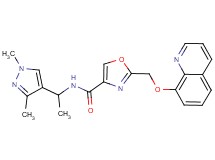 N-[1-(1,3-dimethyl-1H-pyrazol-4-yl)ethyl]-2-[(8-quinolinyloxy)methyl]-1,3-oxazole-4-carboxamide