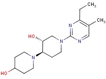 (3'R*,4'R*)-1'-(4-ethyl-5-methyl-2-pyrimidinyl)-1,4'-bipiperidine-3',4-diol