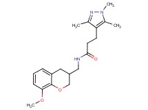 N-[(8-methoxy-3,4-dihydro-2H-chromen-3-yl)methyl]-3-(1,3,5-trimethyl-1H-pyrazol-4-yl)propanamide