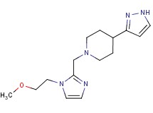 1-{[1-(2-methoxyethyl)-1H-imidazol-2-yl]methyl}-4-(1H-pyrazol-3-yl)piperidine