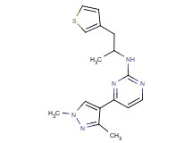 4-(1,3-dimethyl-1H-pyrazol-4-yl)-N-[1-methyl-2-(3-thienyl)ethyl]pyrimidin-2-amine