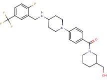 {1-[4-(4-{[2-fluoro-5-(trifluoromethyl)benzyl]amino}-1-piperidinyl)benzoyl]-3-piperidinyl}methanol