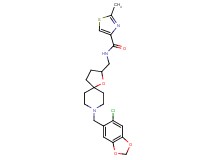 N-({8-[(6-chloro-1,3-benzodioxol-5-yl)methyl]-1-oxa-8-azaspiro[4.5]dec-2-yl}methyl)-2-methyl-1,3-thiazole-4-carboxamide
