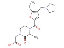 {4-[5-ethyl-4-(pyrrolidin-1-ylmethyl)-2-furoyl]-3-methyl-2-oxopiperazin-1-yl}acetic acid