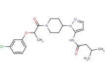N-(1-{1-[2-(3-chlorophenoxy)propanoyl]-4-piperidinyl}-1H-pyrazol-5-yl)-3-methylbutanamide