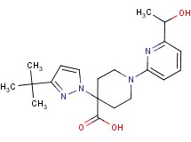 4-(3-tert-butyl-1H-pyrazol-1-yl)-1-[6-(1-hydroxyethyl)pyridin-2-yl]piperidine-4-carboxylic acid