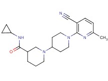 1'-(3-cyano-6-methylpyridin-2-yl)-N-cyclopropyl-1,4'-bipiperidine-3-carboxamide
