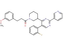 5-(2-fluorophenyl)-4-{1-[3-(3-methoxyphenyl)propanoyl]-3-piperidinyl}-2-(3-pyridinyl)pyrimidine