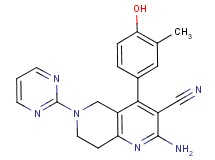 2-amino-4-(4-hydroxy-3-methylphenyl)-6-(2-pyrimidinyl)-5,6,7,8-tetrahydro-1,6-naphthyridine-3-carbonitrile