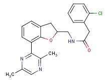 2-(2-chlorophenyl)-N-{[7-(3,6-dimethyl-2-pyrazinyl)-2,3-dihydro-1-benzofuran-2-yl]methyl}acetamide