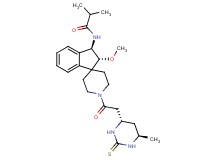 N-((2R*,3R*)-2-methoxy-1'-{[(4S*,6R*)-6-methyl-2-thioxohexahydro-4-pyrimidinyl]acetyl}-2,3-dihydrospiro[indene-1,4'-piperidin]-3-yl)-2-methylpropanamide