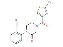 2-{4-[(2-methyl-1,3-thiazol-4-yl)carbonyl]-2-oxo-1-piperazinyl}benzonitrile