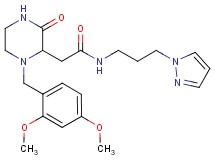 2-[1-(2,4-dimethoxybenzyl)-3-oxo-2-piperazinyl]-N-[3-(1H-pyrazol-1-yl)propyl]acetamide