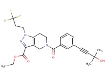 ethyl 5-[3-(3-hydroxy-3-methyl-1-butyn-1-yl)benzoyl]-1-(3,3,3-trifluoropropyl)-4,5,6,7-tetrahydro-1H-pyrazolo[4,3-c]pyridine-3-carboxylate