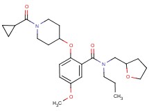 2-{[1-(cyclopropylcarbonyl)-4-piperidinyl]oxy}-5-methoxy-N-propyl-N-(tetrahydro-2-furanylmethyl)benzamide