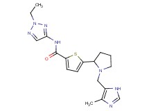 N-(2-ethyl-2H-1,2,3-triazol-4-yl)-5-{1-[(4-methyl-1H-imidazol-5-yl)methyl]-2-pyrrolidinyl}-2-thiophenecarboxamide