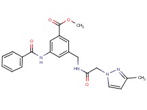 methyl 3-(benzoylamino)-5-({[(3-methyl-1H-pyrazol-1-yl)acetyl]amino}methyl)benzoate