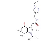 N-[(1-ethyl-1H-pyrazol-4-yl)methyl]-2-(1-isopropyl-2,6,6-trimethyl-4-oxo-4,5,6,7-tetrahydro-1H-indol-3-yl)acetamide