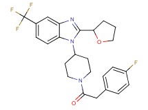 1-{1-[(4-fluorophenyl)acetyl]-4-piperidinyl}-2-(tetrahydro-2-furanyl)-5-(trifluoromethyl)-1H-benzimidazole