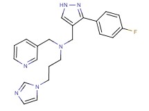 N-{[3-(4-fluorophenyl)-1H-pyrazol-4-yl]methyl}-3-(1H-imidazol-1-yl)-N-(pyridin-3-ylmethyl)propan-1-amine