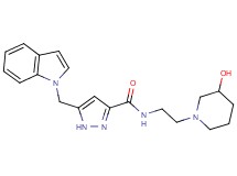 N-[2-(3-hydroxy-1-piperidinyl)ethyl]-5-(1H-indol-1-ylmethyl)-1H-pyrazole-3-carboxamide