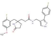 3-[2-(2-fluoro-5-methoxybenzyl)-5-oxo-2-pyrrolidinyl]-N-{[3-(4-fluorophenyl)-1H-pyrazol-4-yl]methyl}propanamide