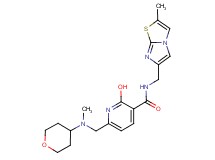 2-hydroxy-N-[(2-methylimidazo[2,1-b][1,3]thiazol-6-yl)methyl]-6-{[methyl(tetrahydro-2H-pyran-4-yl)amino]methyl}nicotinamide