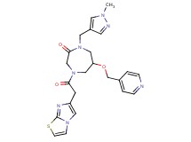 4-(imidazo[2,1-b][1,3]thiazol-6-ylacetyl)-1-[(1-methyl-1H-pyrazol-4-yl)methyl]-6-(4-pyridinylmethoxy)-1,4-diazepan-2-one