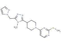 4-{4-[4-methyl-5-(1H-pyrazol-1-ylmethyl)-4H-1,2,4-triazol-3-yl]piperidin-1-yl}-2-(methylthio)pyrimidine