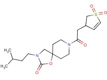 8-[(1,1-dioxido-2,3-dihydro-3-thienyl)acetyl]-3-(3-methylbutyl)-1-oxa-3,8-diazaspiro[4.5]decan-2-one