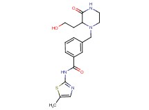 3-{[2-(2-hydroxyethyl)-3-oxopiperazin-1-yl]methyl}-N-(5-methyl-1,3-thiazol-2-yl)benzamide