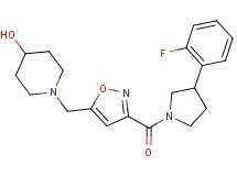 1-[(3-{[3-(2-fluorophenyl)pyrrolidin-1-yl]carbonyl}isoxazol-5-yl)methyl]piperidin-4-ol