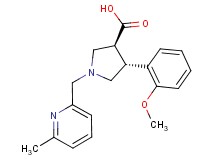 (3S*,4R*)-4-(2-methoxyphenyl)-1-[(6-methylpyridin-2-yl)methyl]pyrrolidine-3-carboxylic acid